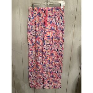 Lily Pulitzer Shell Of‎ A Time Pajama Pants Womens Small Pink Print Straight Leg
